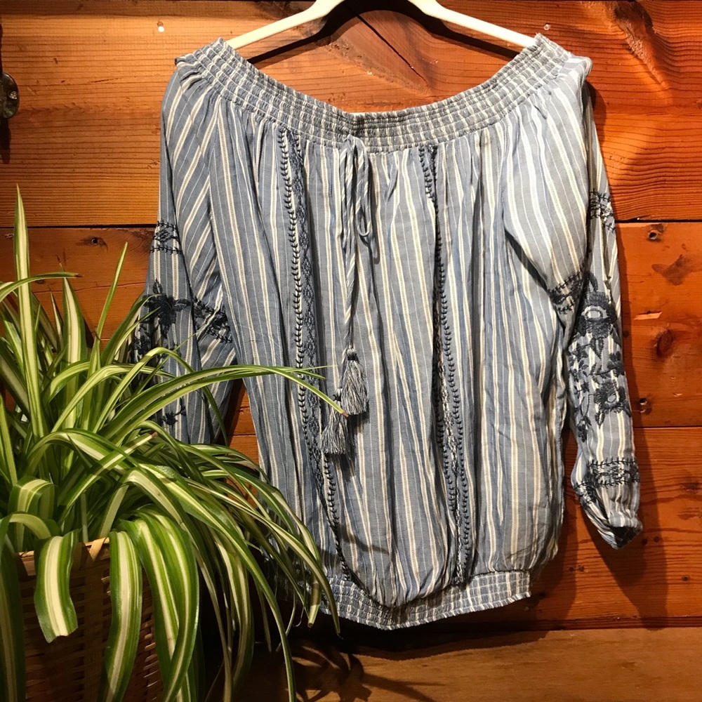 off the shoulder long sleeve blouse